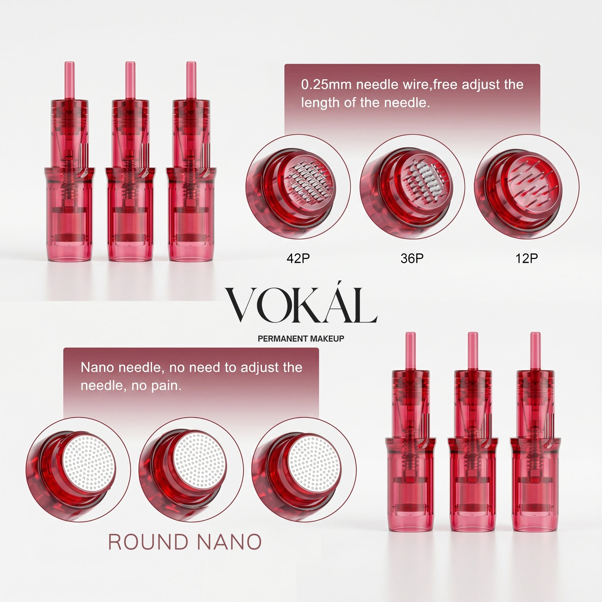VOKAL - Cartuchos Microneedling - 10pcs - Mr.PMU