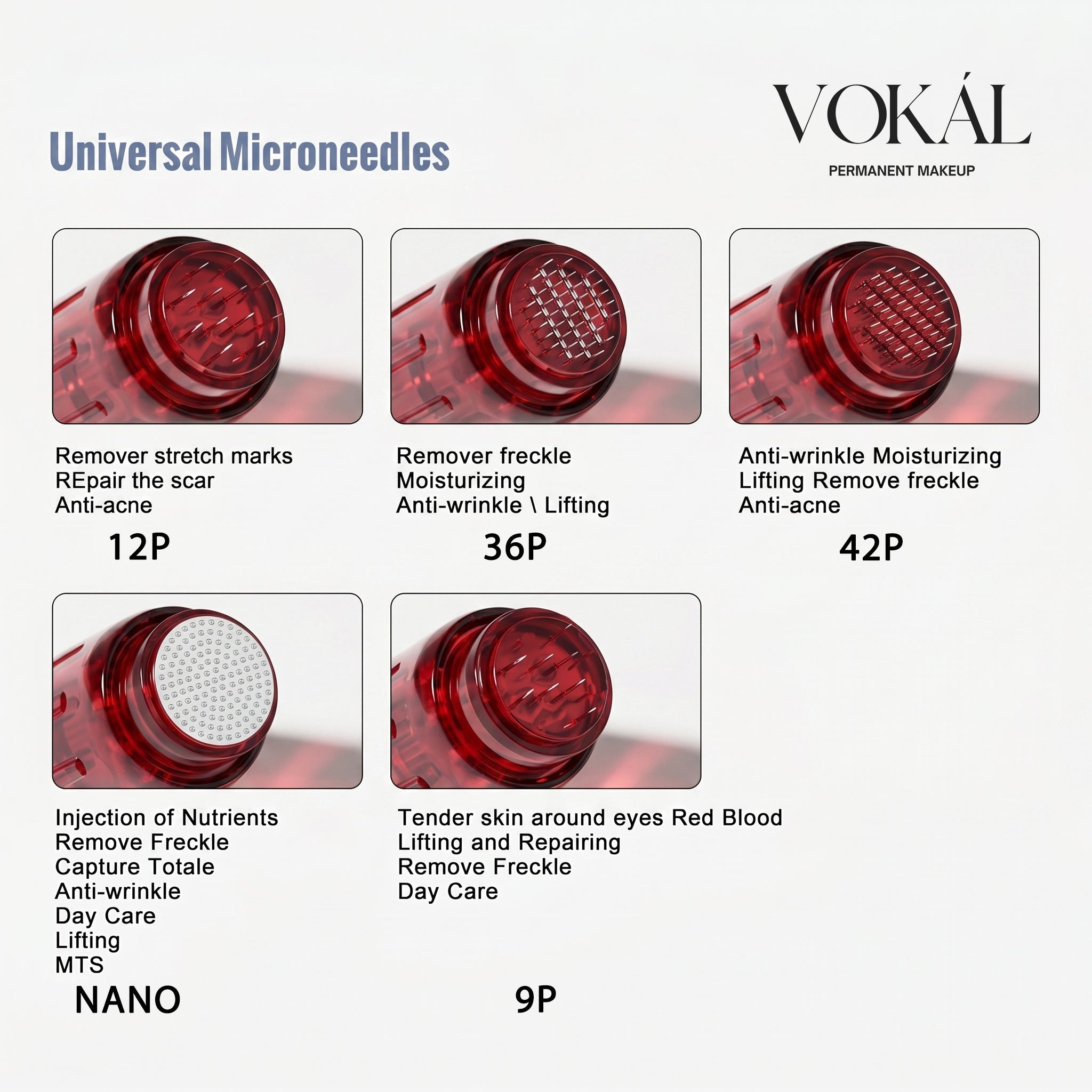 VOKAL - Cartuchos Microneedling - 10pcs - Mr.PMU