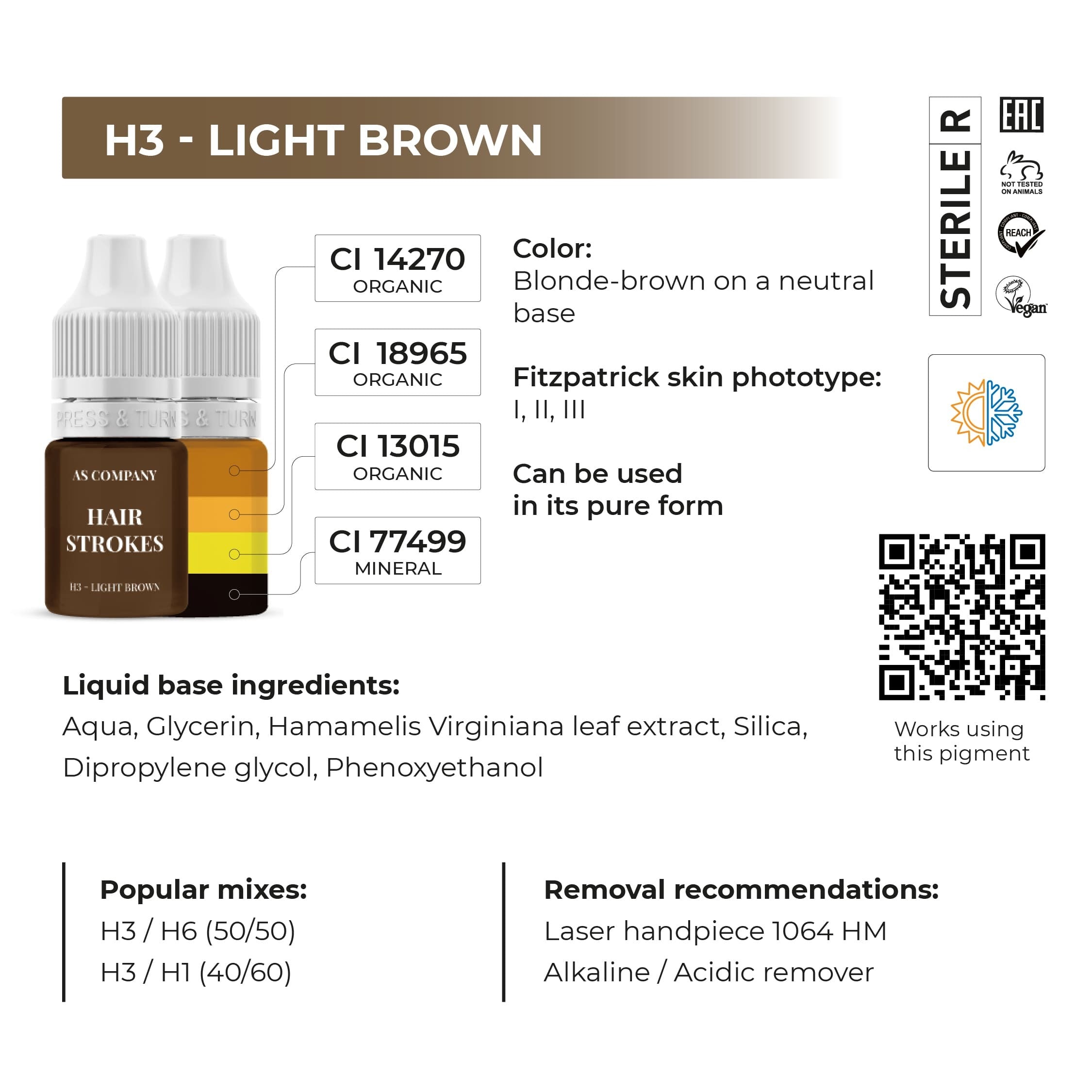 AS Pigments - EYEBROW SET HAIR STROKES HYBRID ORGANIC-BASED 6 ml